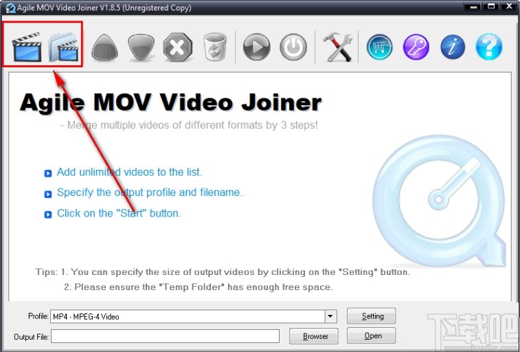 Agile MOV Video Joiner合并视频文件的方法