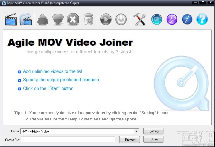 Agile MOV Video Joiner合并视频文件的方法