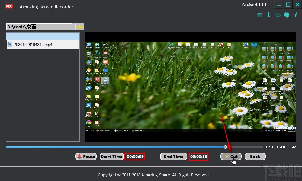 Amazing Screen Recorder剪切视频的方法