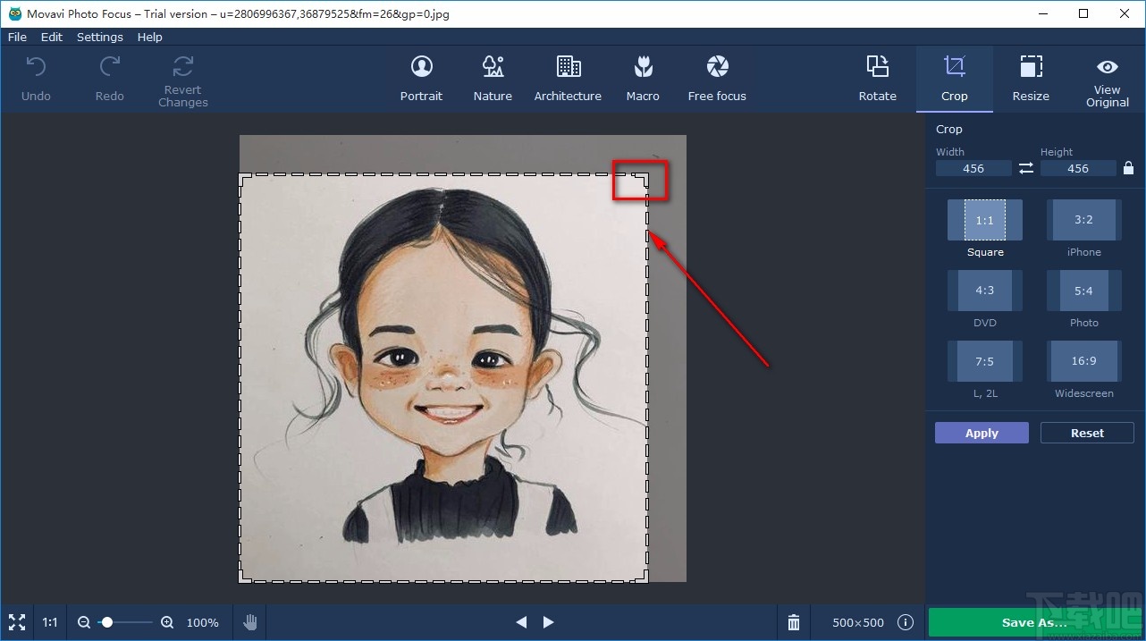 Movavi Photo Focus裁剪图片的方法