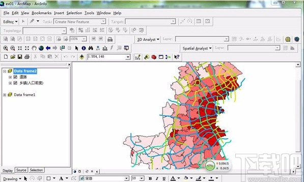 arcgis调整图层顺序的方法