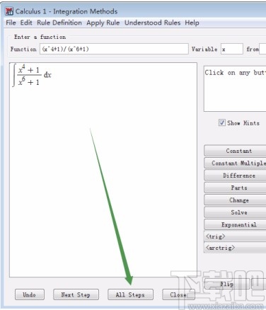 maple查看不定积分计算步骤的方法