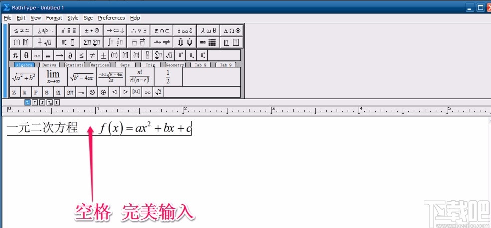 mathtype打空格的方法