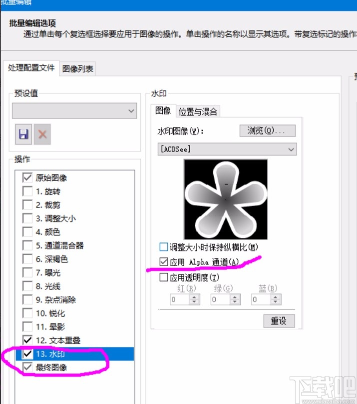 acdsee给图片添加图像水印的方法