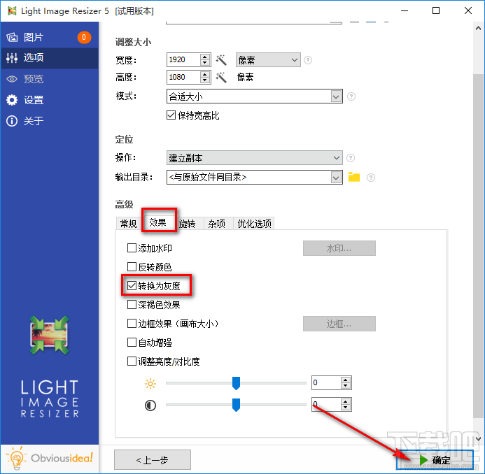 利用Light Image Resizer将图片转换为灰度的方法