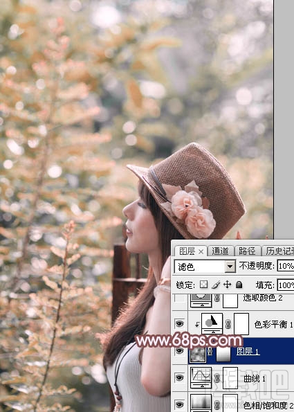 如何用Photoshop CC打造清新的淡红色夏季美女图片