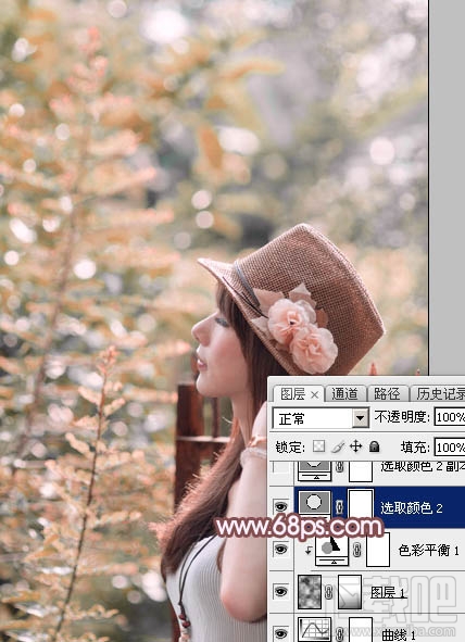 如何用Photoshop CC打造清新的淡红色夏季美女图片