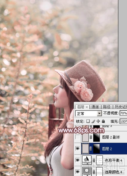 如何用Photoshop CC打造清新的淡红色夏季美女图片