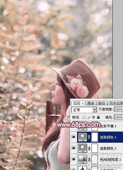 如何用Photoshop CC打造清新的淡红色夏季美女图片