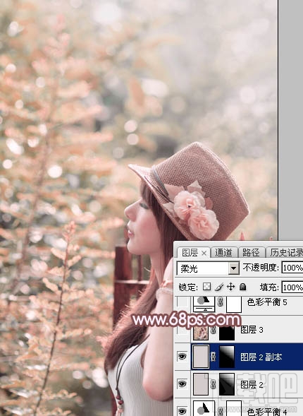 如何用Photoshop CC打造清新的淡红色夏季美女图片