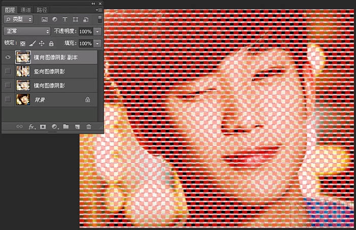 如何用Photoshop CC利用自定义图案及快速蒙版制作个性编织效果