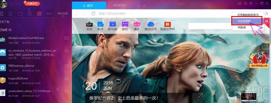 迅雷10查看书签的方法步骤