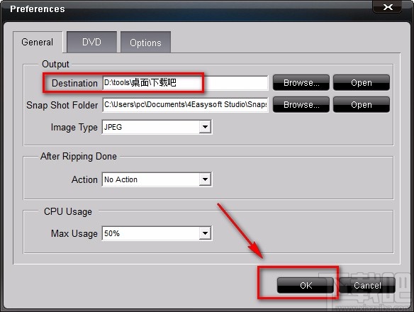 4Easysoft Free Blu-ray Ripper设置默认保存位置的方法