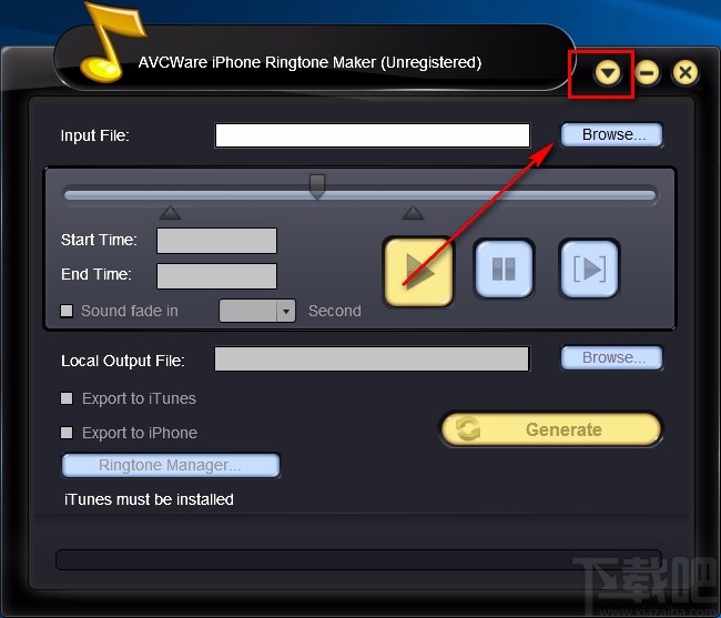 AVCWare iPhone Ringtone Maker设置中文的方法