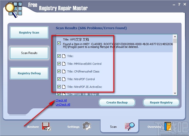 Free Registry Repair Master修复注册表的方法