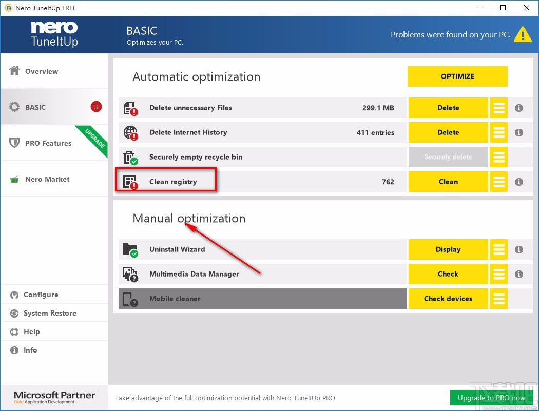 Nero TuneItUp Free清理注册表的方法