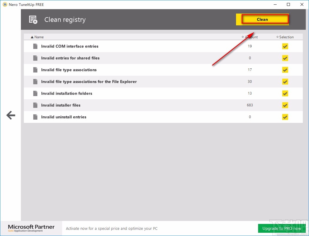 Nero TuneItUp Free清理注册表的方法