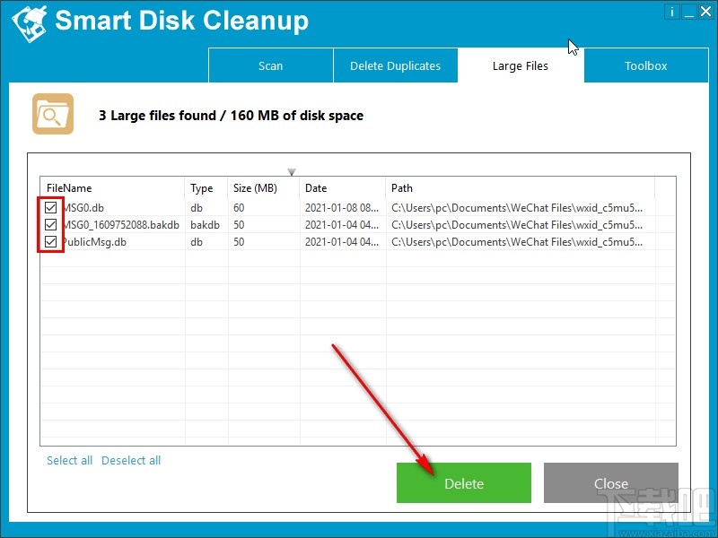 Smart Disk Cleanup扫描删除垃圾文件的方法