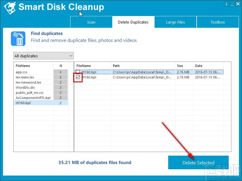 Smart Disk Cleanup删除重复文件的方法