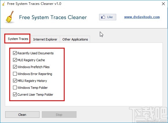 Free System Traces Cleaner清理系统的操作方法