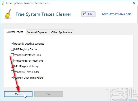 Free System Traces Cleaner清理系统的操作方法