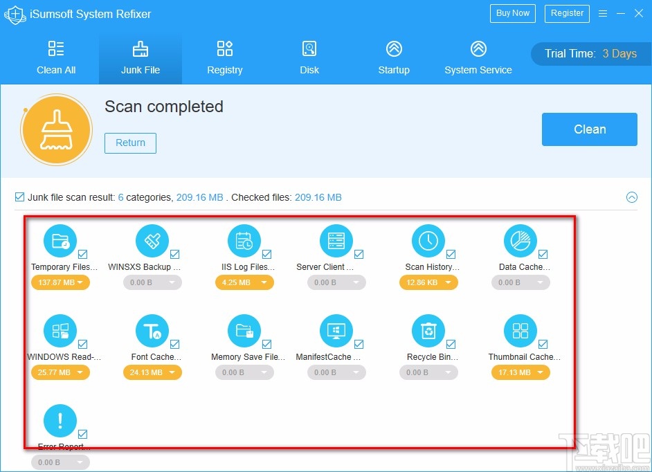 iSumsoft System Refixer清理垃圾文件的方法