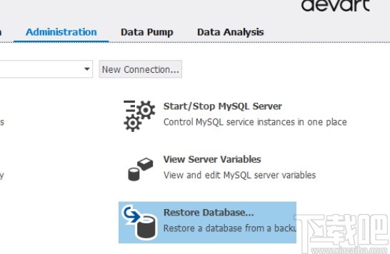 dbforge studio for mysql还原数据库的方法