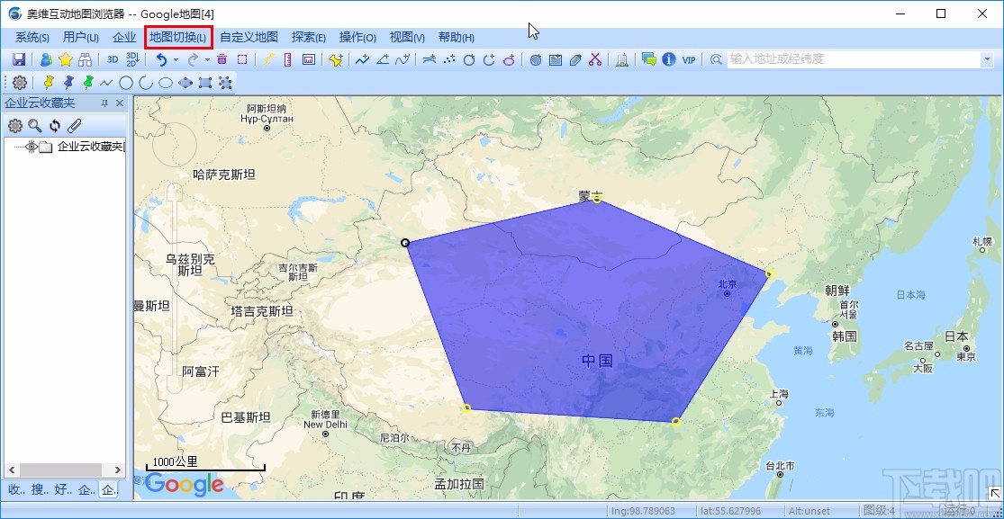 奥维互动地图浏览器切换3D模式的方法