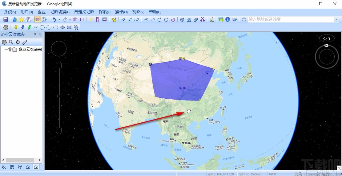 奥维互动地图浏览器切换3D模式的方法