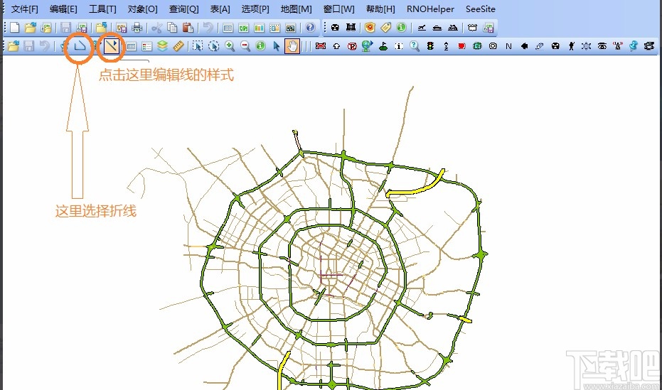 mapinfo绘制测试路线的方法