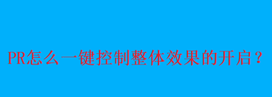 pr视频效果一键添加教程分享